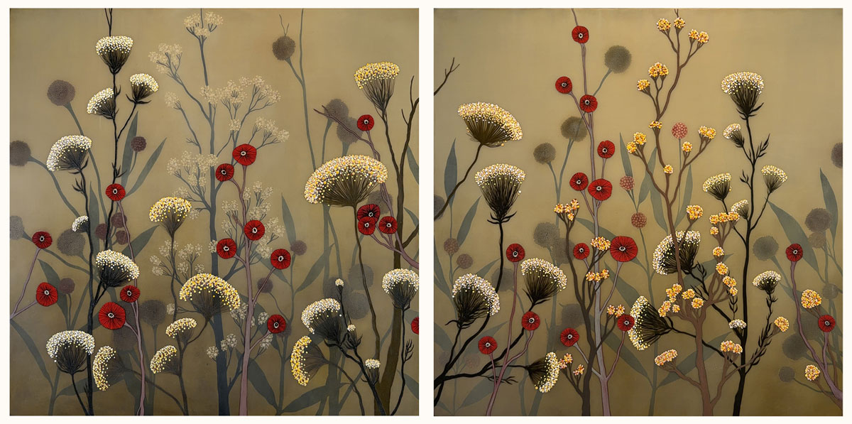 Two 30 inch painting panels by Ivy Jacobsen