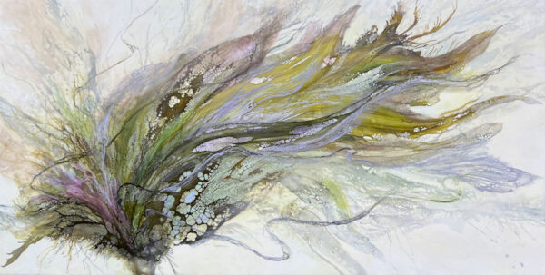 Encaustic, shellac and ink on panel by Alicia Tormey